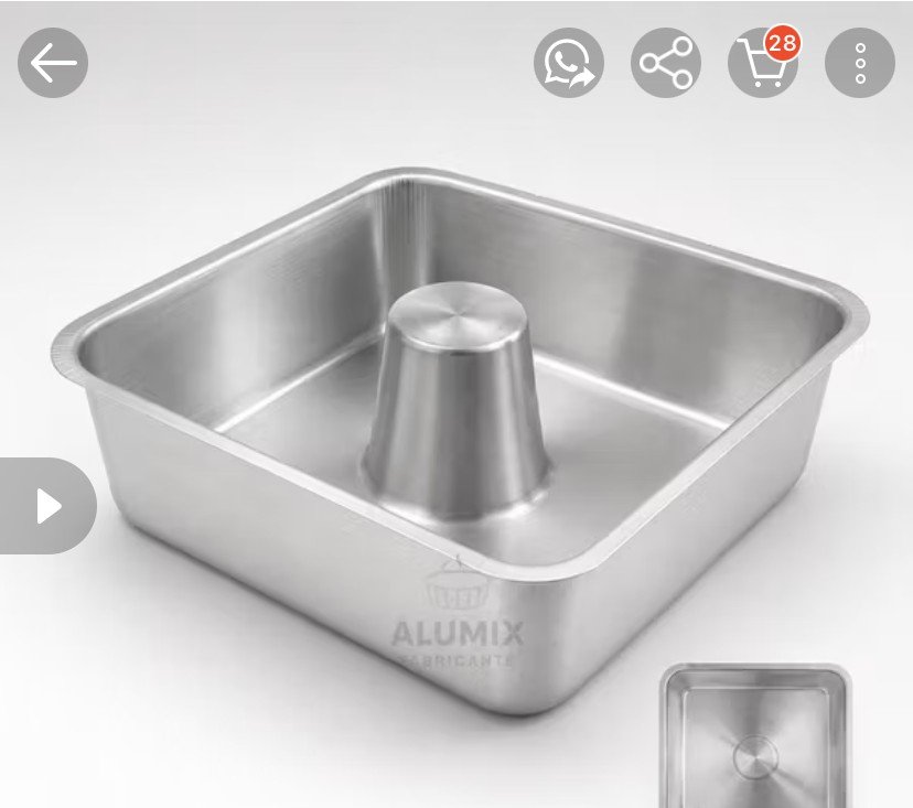 Forma quadrada para pudim e bolo
