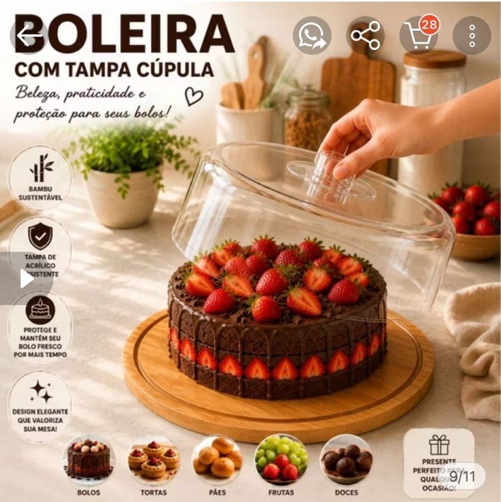 Boleira de bambu com tampa
